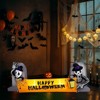 Angel Sar 9.6FT Halloween Inflatable Skeleton Tombstone Banner with LED Lights, Blow Up Yard Decoration for Outdoor Garden, Lawn, Party - 2 of 4