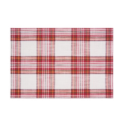 Gracelyn Red and White Cotton Plaid Placemat Set of 6