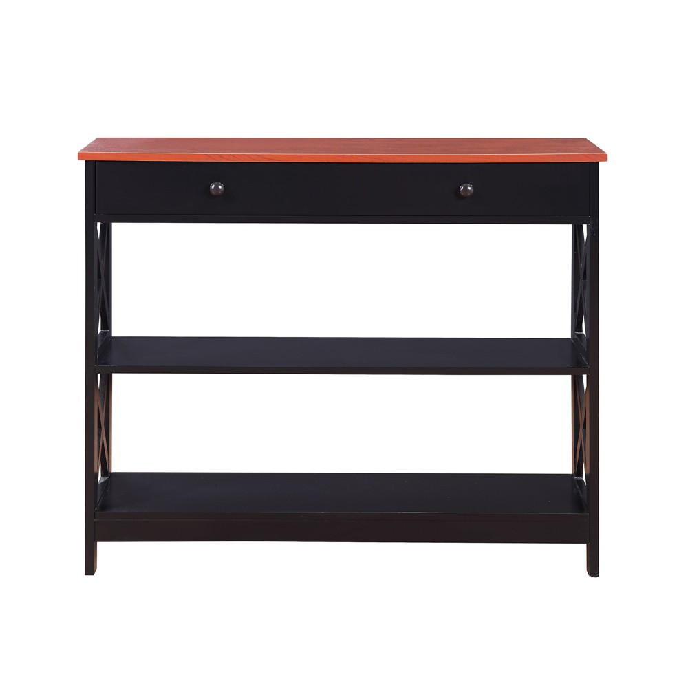Oxford 1 Drawer Console Table Cherry/Black - Breighton Home