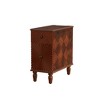 JUJABU Modern 2-Drawer Sofa Side Table – Narrow Slim Design for Living Room & Bedroom - Walnut - 2 of 4