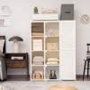 Costway Portable Closet Clothes Modern Foldable Armoire Wardrobe Closet with 12 Cubby Storage - 2 of 4