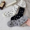 Anna-Kaci Women's 3-Pack Crew Socks with Allover Paw Print Pattern Soft Stretch Casual Sock Set - 3 of 4