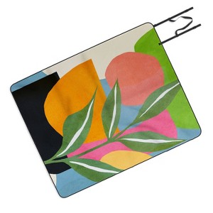 Nadja Minimal Modern Abstract Leaves Picnic Blanket - Deny Designs - 1 of 3