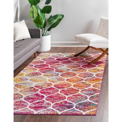 Unique Loom 3' 3 X 5' 3 Trellis Frieze Rounded Multi Area Rug : Target