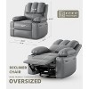 27" Oversized Recliner Chair with Heat & Massage – 360° Swivel & Manual Rocking, Cup Holder for Living Room - 2 of 4