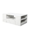 Modern LED Coffee Table with 2 Drawers, Open Side Shelf and Storage - 3 of 4
