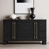 60" Buffet Sideboard Cabinet with Adjustable Shelves,Wood Buffet Table Cabinet with Gold Handles and Solid Wood Leg - Leovsnove - 2 of 4