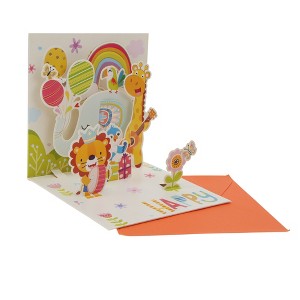 Unique Bargains Greeting Card Assorted Color 5.9"x5.9"x0.4" 1 Pc - 1 of 3