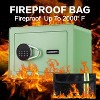 1.0 Cubic Feet Safe Box, Small Safe W/Removable Shelf, Alarm System, Digital Electronic Security Money Box, Green - 2 of 4
