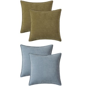 REGALWOVEN 4 Pcs Solid Chenille Soft Couch Throw Pillow Covers for Sofa Living Room Home Decor 18 x 18 Inch - 1 of 4