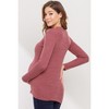 Hello Miz Women's Ribbed Long Sleeve Mock Neck Maternity Sweater Top - 3 of 4