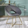 CAVINAS Silky Velvet Accent Chair with Mid-Height Backrest and Gold Finished Base,Upholstered Living Room Chairs,Reading Chairs for Living Room - 2 of 4