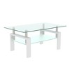 NicBex 39.37" Glass Coffee Table with Metal Frame,Clear Coffee Table with Shelf,Rectangular Glass Side Table,Center Table for Living Room,Study - 2 of 4