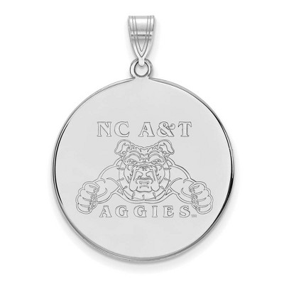 Black Bow Jewelry 14k White Gold North Carolina A&T State Aggies NCAA Extra Large Pendant