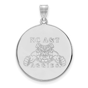Black Bow Jewelry 14k White Gold North Carolina A&T State Aggies NCAA Extra Large Pendant - 1 of 3