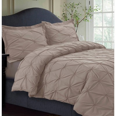 2pc Twin Sydney Microfiber Oversized Duvet Cover Set Cashmere - Tribeca Living