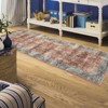Boho Vintage Floral Printed Area Rug Machine Washable Foldable Ultra Thin Non Slip Stain Resistant Pet Friendly Carpet For Home Decor - 3 of 4