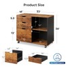 GALAXHERO 3-Drawer Wood Lateral Filing Cabinet, Mobile Printer Stand with Open Storage Shelves for Home Office - 3 of 4