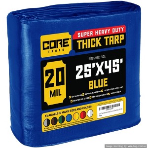 Core Tarps Heavy Duty 20 Mil Tarp Cover, UV Resistant, Rip Proof for Roof, Camping, Patio, Pool, Boat - 1 of 4