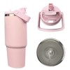 29oz/880ml stainless steel car insulated water bottle, double drinking mouth coffee cup, handle for easy carrying - 3 of 4