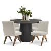 5-Piece Round Dining Table Set, 46" Pedestal Table with 4 Upholstered Dining Chairs, Solid Wood Legs, Modern Farmhouse Dining Room Set-Maison Boucle - 2 of 4