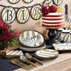 24ct "Happy Birthday" Paper Plates Black/Gold - 2 of 3