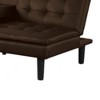 Royal Hampton Futon Sofa Bed, Drop-Down Tray and Cupholder, Brown Faux Leather - 4 of 4