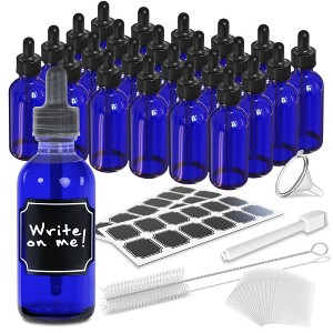 Nevlers Leakproof Cobalt Blue Glass Dropper Bottles - 2oz (24pk) - 1 of 4