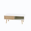 NicBex 41.34" Modern Rattan Coffee Table with Sliding Doors & Solid Wood Legs,Storage End Table,Center Table for Living Room - 2 of 4