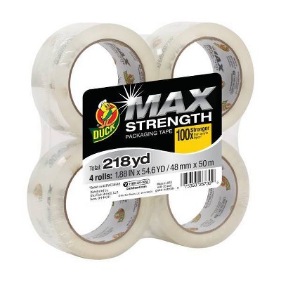 Duck 1.88"x162ft 4pk Strength Packing Tape Clear