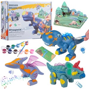 Funny Magnetic Dinosaur Toys for Kids, Toddlers Boys Girls Christmas Birthday Gifts, Take Apart Toys with Light, Sound, Mat, Paint Kit for 2-13 Years - 1 of 4