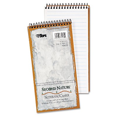 Tops Second Nature Spiral Reporter/Steno Book Gregg 4 x 8 White 70 Sheets 74130