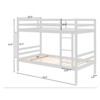 FONTOI Twin over Twin Bed with Ladder, Bed with Guardrail for Kids, Teens, No Box Spring Needed, White, 78.4"*61.8"*43.5" - 3 of 4