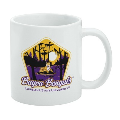 Bayou Bengals Pentagon Ceramic Coffee Mug Novelty Gift Mugs for Coffee Tea and Hot Drinks 11oz White