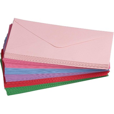 96 #10 V-Flap Windowless Envelopes Gummed Seal 120 GSM, lush Pink, 4-1/8x9-1/2in