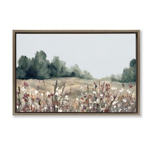 Stupell Industries Muted Meadows Landscape Floating Frame Canvas Art - 1 of 4