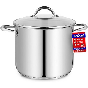 Bakken-Swiss Deluxe Stainless Steel Stockpot with Tempered Glass See-Through Lid - 1 of 4