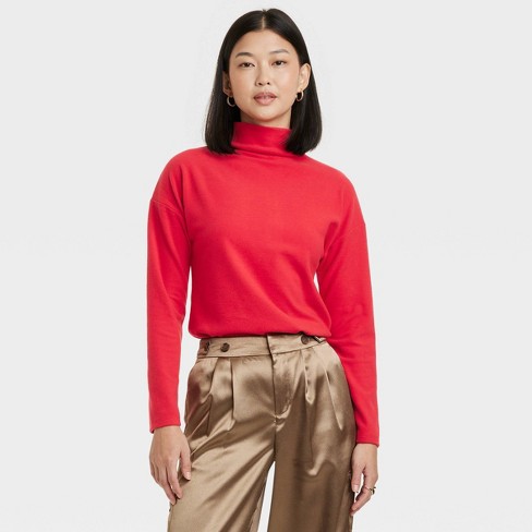 Women's Long Sleeve Mock Turtleneck T-shirt - A New Day™ : Target