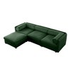 Elegant White Chenille  Sofa with Storage Seat and Ottoman, L-Shaped 3-Seater Cylindrical Backrest and Armrests - 4 of 4