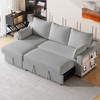 NicBex Modern 90" Pull Out Sofa Bed Convertible Sleeper Sofa with Storage Chaise and Storage Racks for Living Room - 3 of 4
