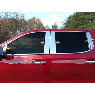 QAA is Compatible with 2019-2020 Chevrolet Silverado 10 Piece Stainless Pillar Post Trim, Includes Front Triangle Piece PP59173