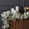 Christmas Snowy Lambs Ear and Holly Berry 9ft Garland-White - 2 of 4