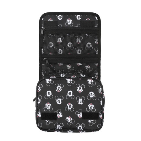 Disney Mickey Mouse Heads 6.5 Black Folding Hanging Toiletry Travel Bag Target