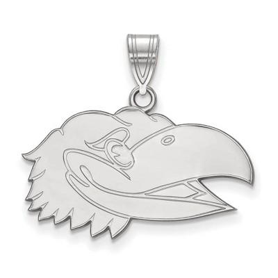 Black Bow Jewelry 14k White Gold Kansas Jayhawks NCAA Medium Pendant
