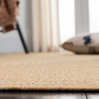 Beige Braided Reversible Synthetic Runner Rug 2'3" x 8'