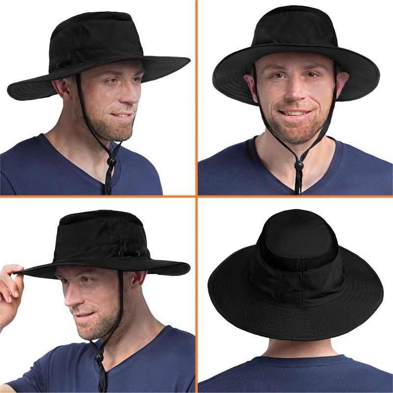 SUN Cube Sun Hat For Men, Women Wide Brim Safari Hat, Hiking Hat UV Sun Protection, Bucket Boonie Hat, 2 of 8