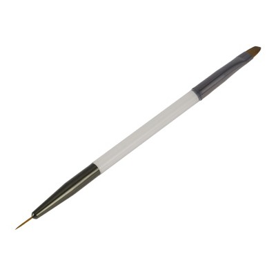 Unique Bargains Double Head Nail Painting Brushes for Polish Painting Home DIY Clear Gray 1 Pc