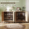 5-Tier Shoe Cabinet with Fluted Doors & Adjustable Shelves, Wooden Shoe Rack Organizer - 3 of 4