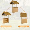3 Piece Wicker Bar Set for 2, Bar Height Patio Set with PE Grass Canopy, Outdoor Patio Bistro Set, Rattan Conversation Chair Set For Backyard Garden - 4 of 4