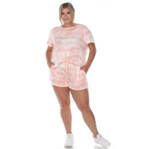 Plus Size 2 Piece Top & Shorts Lounge Set - 1 of 4